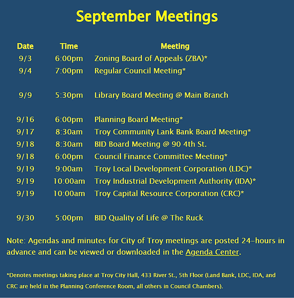 September City Meetings