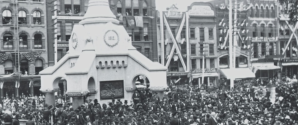 Monument Square in Troy, New York — site of the Soldiers and Sailors Monument dedication and Knickerbacker Park communal space and ice rink